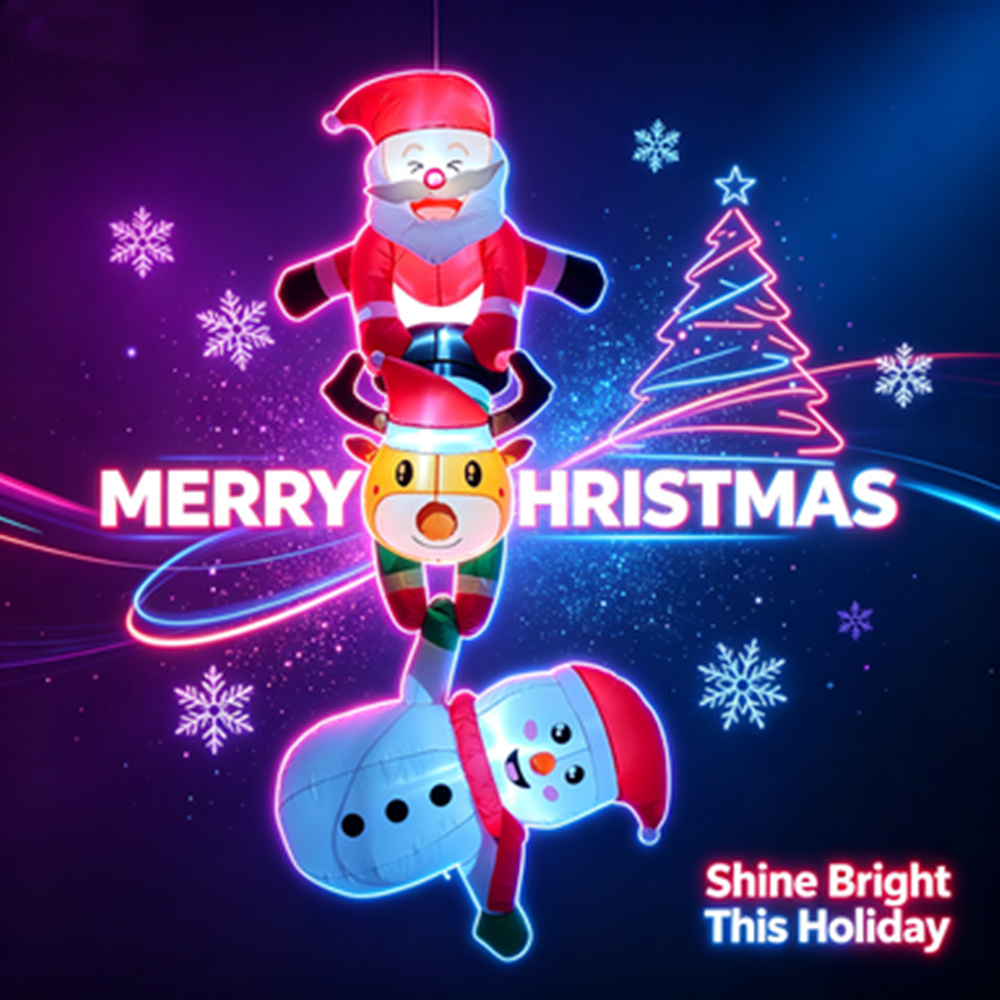 Outdoor Lighting Effects - Set Boneka Salju & Rusa Natal