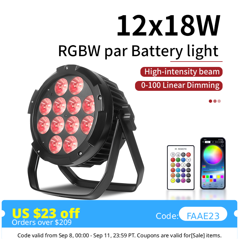 Outdoor Lighting Wireless - IP65 Tahan Air 12X18W 6in1 Baterai