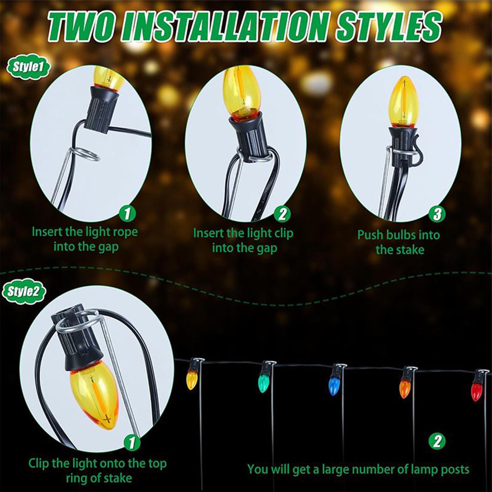 Outdoor Lighting Pathway - Lampu Natal Tiang Tanam 12-Inci Dekorasi