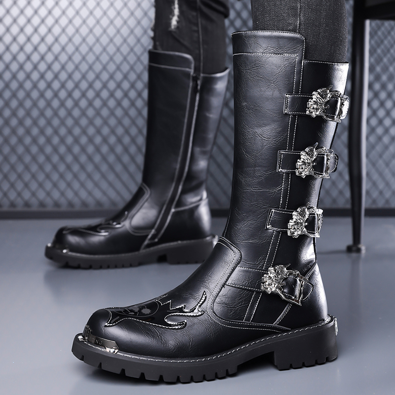 Sepatu Bot Panjang Kulit Desai - Outdoor Lighting Black ulasan dan harga