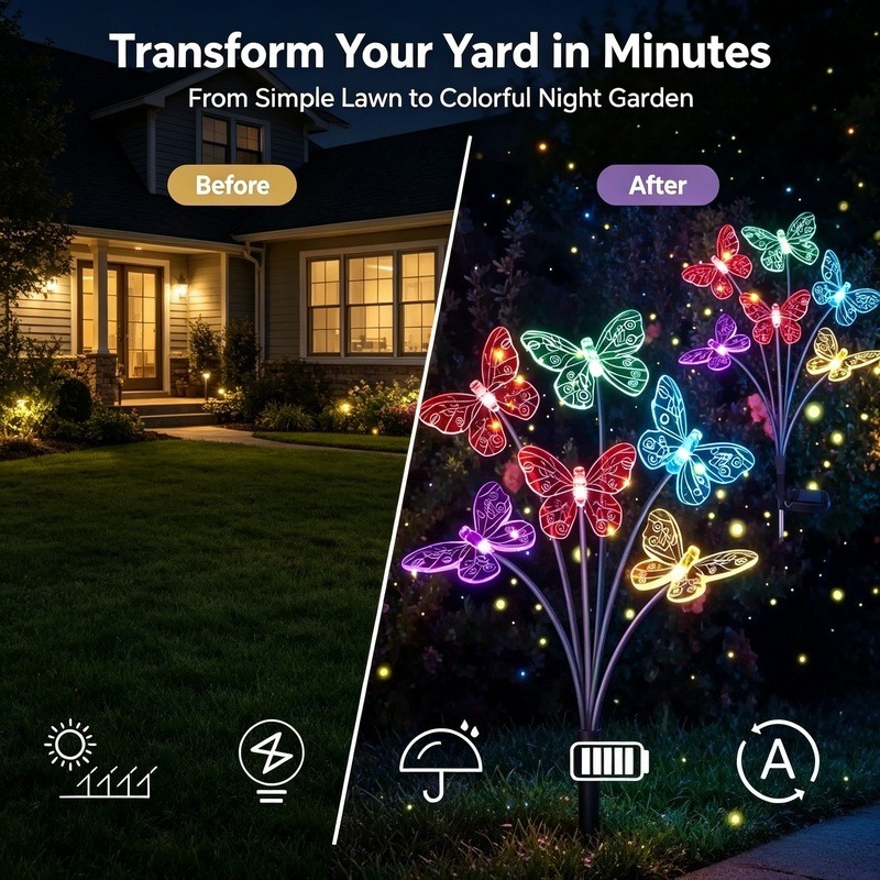 Lampu Kupu-Kupu Tenaga Surya,  - Outdoor Lighting Waterproof ulasan dan harga